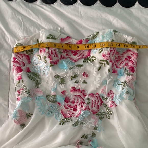 EUC Strapless Embroidered Prom Dress - Picture 11 of 13